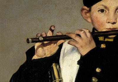 A flute player. Detail. Painting by Edouard Manetdani af Édouard Manet