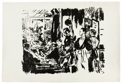 På Caféen (upubliceret tallerken) af Édouard Manet