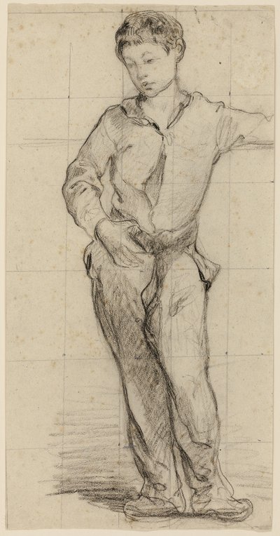 Tilskrives Édouard Manet - Ung mand stående (Léon Leenhoff) (recto), 1864-65 af Édouard Manet