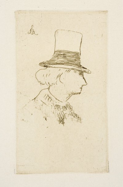 Baudelaire i profil iført hat, 1862 af Édouard Manet