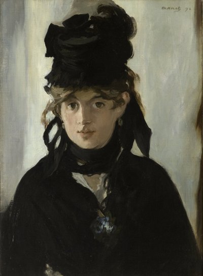 Berthe Morisot med en buket violer, ca. 1880 af Édouard Manet