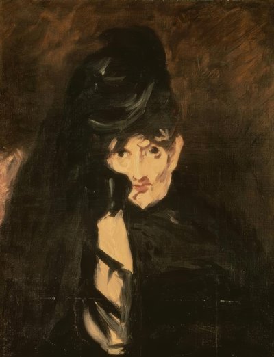 Berthe Morisot i sørgehat med langt slør af Édouard Manet