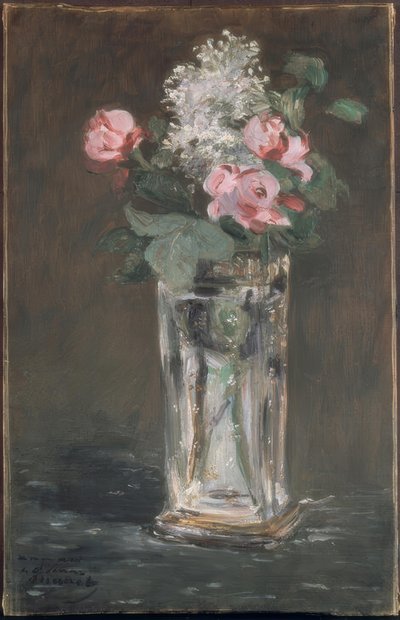 Blomster i en krystalvase af Édouard Manet