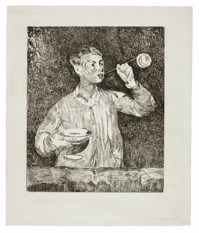 Dreng blæser sæbebobler af Édouard Manet