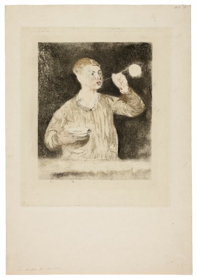 Dreng blæser sæbebobler af Édouard Manet
