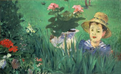 Dreng i blomster Jacques Hoschedé, 1876 af Édouard Manet