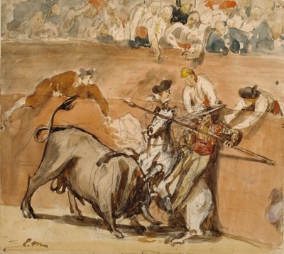 Tyrefægtning, 1865 (akvarel over grafit) af Édouard Manet