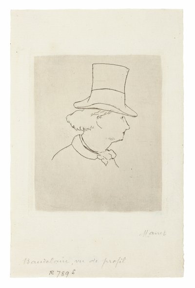 Charles Baudelaire, I profil II af Édouard Manet