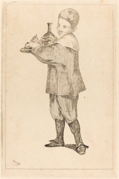 Barn holder en bakke af Édouard Manet