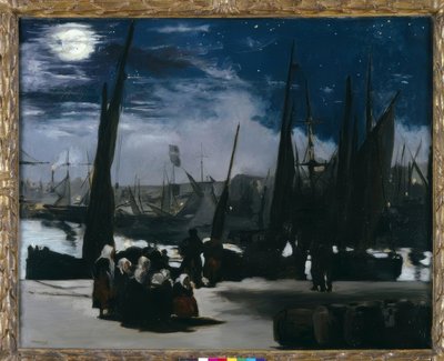 Måneskin over havnen i Boulogne af Édouard Manet