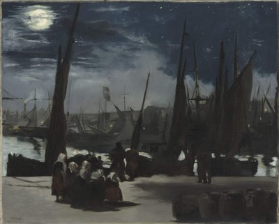Måneskin ved havnen i Boulogne Måneskin ved havnen i Boulogne, 1869. af Édouard Manet
