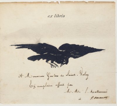 Ex-libris litografieret af Edouard Manet for at illustrere: Edgar Allen POE. Kragen. Ravnen. Oversættelse af Stéphane Mallarmé med illustrationer af Edouard Manet af Édouard Manet