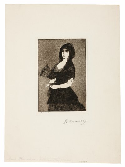 Eksotisk blomst (Woman in a Mantilla) af Édouard Manet