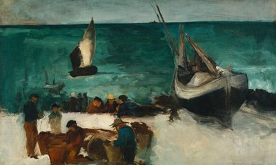 Fiskerbåde og Fiskere; Navy at Berck: Fishing Boats and Fishermen, 1873 af Édouard Manet