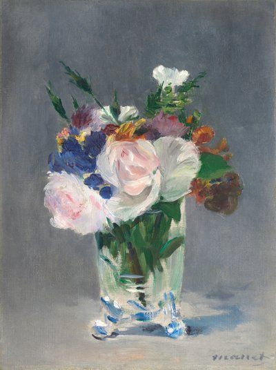 Blomster i en krystalvase af Édouard Manet