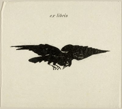 Flying Raven: ex libris, fra The Raven (Le Corbeau) af Édouard Manet