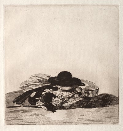 Frontispice til en udgave af raderinger: Hat og guitar af Édouard Manet