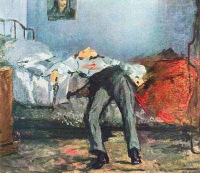 Tysk: Le Suicidé The Suicide [Den selvmordstruede mand]. af Édouard Manet