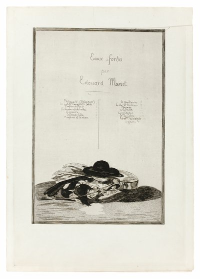 Hat og Guitar, Frontispice til udgaven af fjorten raderinger af Édouard Manet