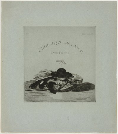 Hat og guitar, frontispice til udgaven af fjorten raderinger af Édouard Manet