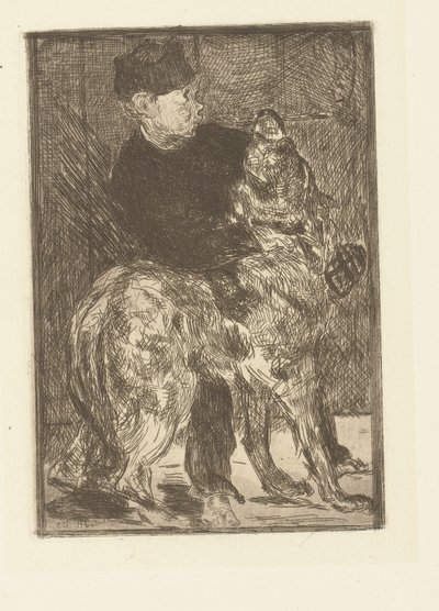 Jongen speelt med hond Drengen og hunden af Édouard Manet