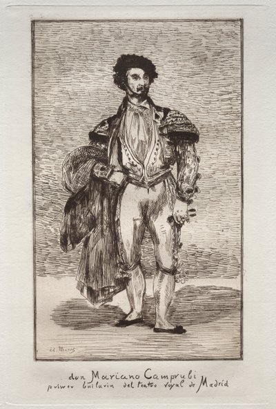 Danseren Don Mariano Camprubi. af Édouard Manet