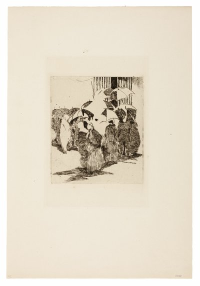 Kø foran slagterbutikken af Édouard Manet
