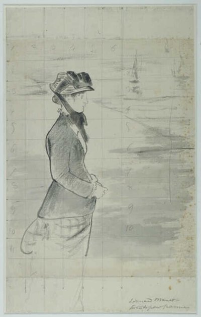 Manet - Annabel Lee står ved havet, ca. 1881 af Édouard Manet