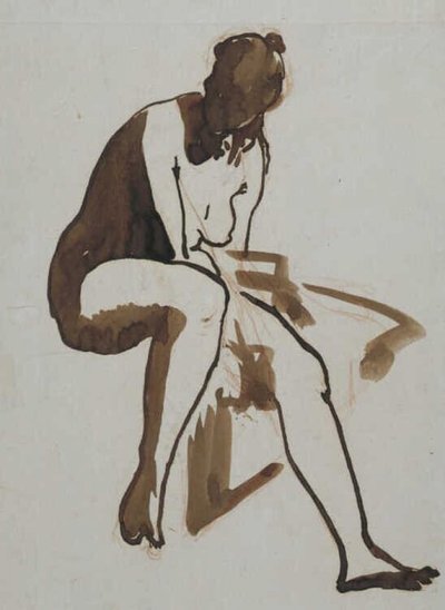 Manet - Siddende bader, ca. 1858 - 1860 af Édouard Manet