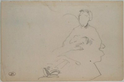 Manet - Skitse af en siddende kvinde (blad fra en skitsebog), ca. 1864-1868 af Édouard Manet