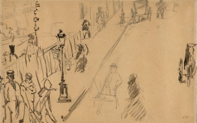Manet - Rue Mosnier med gaslampe, 1878 af Édouard Manet