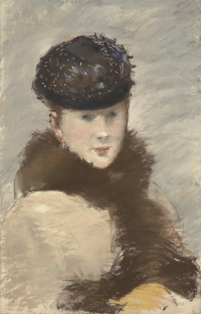 Mery Laurent iført en lille toque, 1882 af Édouard Manet