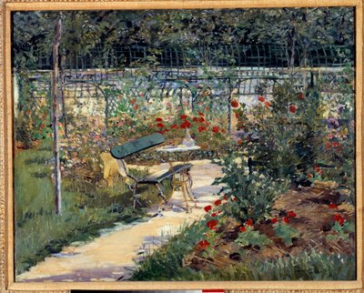 Min have, bænken. Maleri af Edouard Manet (1832-1883) af Édouard Manet