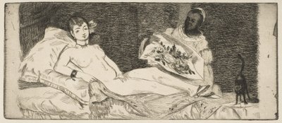Olympia lille tallerken, 1867. af Édouard Manet
