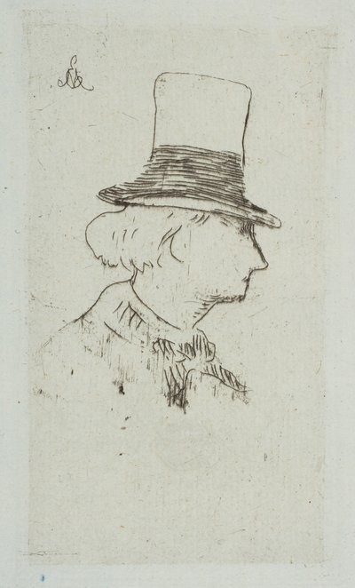 Portræt af Charles Baudelaire i profil, 1862-67. af Édouard Manet