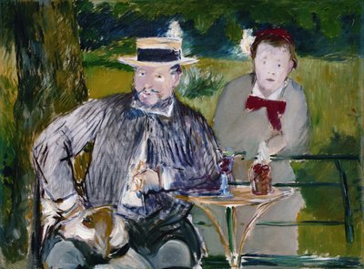 Portræt af Ernest Hoschede og hans datter Martha, ca. 1876 (olie på lærred) af Édouard Manet