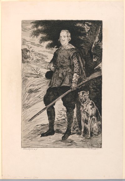 Portræt af Filip IV, konge af Spanien, efter Diego Velazquez af Édouard Manet
