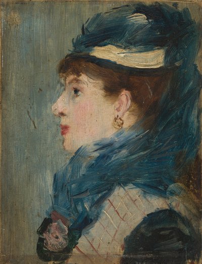 Portræt af en dame, ca. 1879 (olie på træ) af Édouard Manet