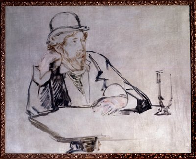 Portræt af den irske romanforfatter Georges Moore (1852-1933) på Cafe Tegning af Edouard Manet (1832-1883) 1879 New York. Museum for moderne kunst af Édouard Manet