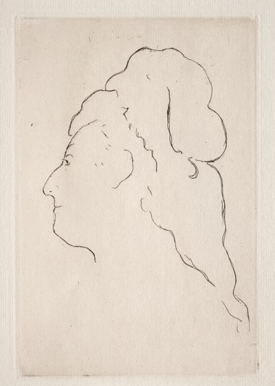 Profil af Eva Gonzales drejet til venstre, ca. 1869. af Édouard Manet