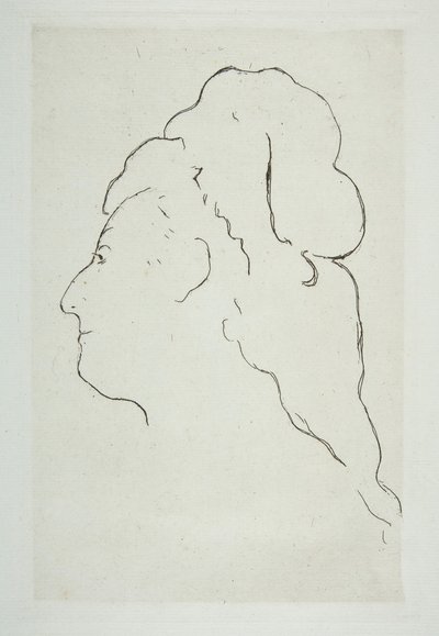 Profil af Eva Gonzales drejet til venstre, ca. 1870. af Édouard Manet