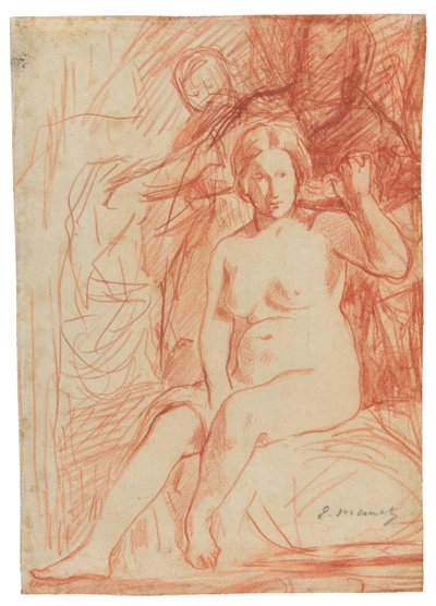 Siddende nøgen af Édouard Manet