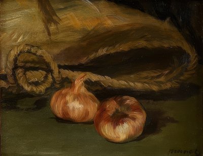 Stilleben med en pose og hvidløg. 1861-62 af Édouard Manet