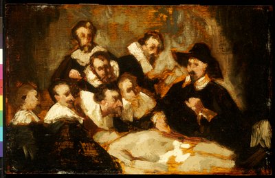 Anatomi lektionen, efter Rembrandt, ca. 1856 af Édouard Manet