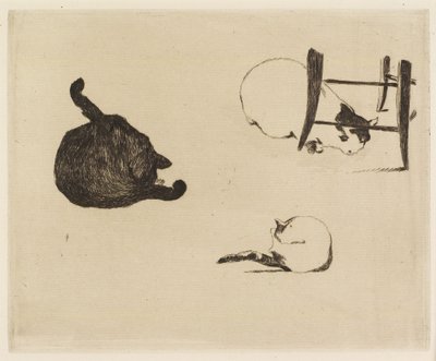 Kattene, 1869 af Édouard Manet