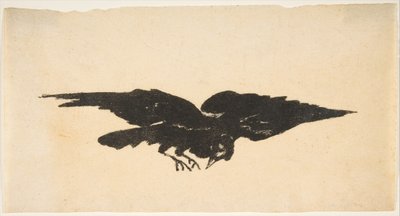 The Flying Raven, Ex Libris for The Raven af Edgar Allan Poe, 1875. af Édouard Manet