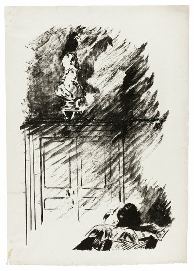 The Raven on the Bust of Pallas ("Perched upon a buste of Pallas..."), fra The Raven (Le Corbeau) af Édouard Manet