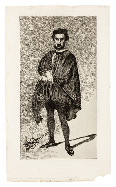 Den tragiske skuespiller (Rouvière i rollen som Hamlet) af Édouard Manet