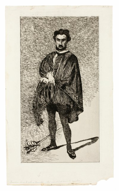 Den tragiske skuespiller (Rouvière i rollen som Hamlet) af Édouard Manet