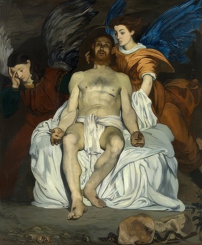 Døde Kristus med engle. 1864 af Édouard Manet